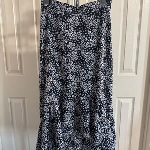 H&M Blue and White Floral Maxi Skirt